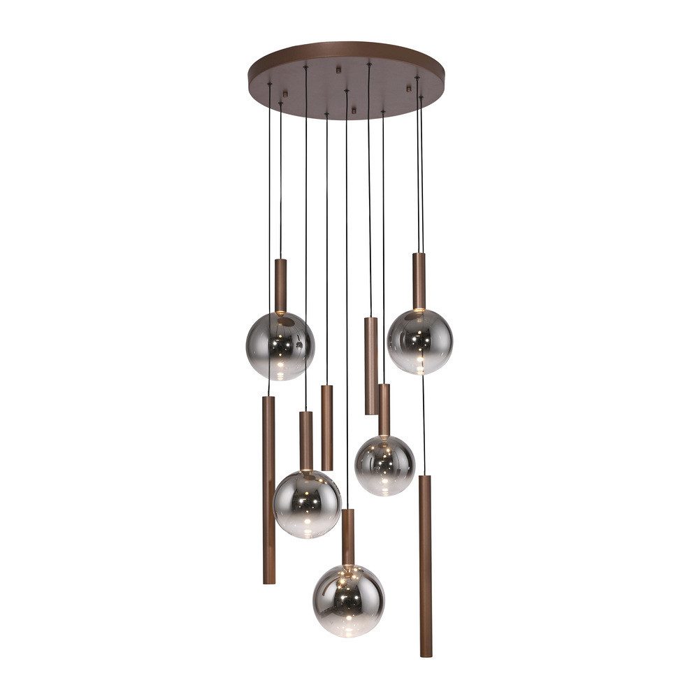 Paul Neuhaus LED Pendelleuchte LED Pendellampe BOWL, Dimmbar, 9xLED Board/7W, warmweiß, dimmbar über Wandschalter, Glaskugel