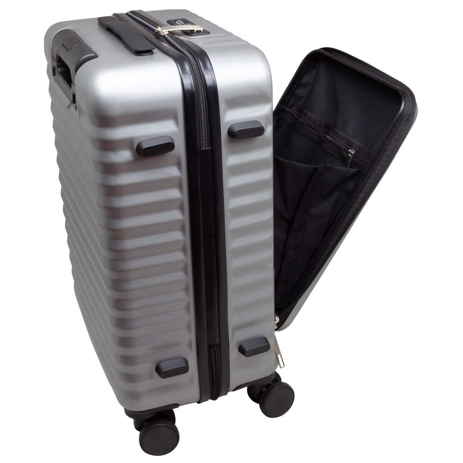Trendyshop365 Business-Trolley Lissabon Handgepäck Koffer 55cm, 4 Rollen, TSA-Zahlenschloss, Laptopfach bis 17 Zoll