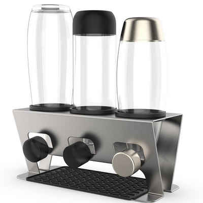 Rainsworth Flaschenhalter kompatibel mit SodaStream Duo und gängige Wasserflaschen, (SodaStream Duo & Crystal Flaschen, 3er SodaStream Zubehoer Abtropfhalter,Soda Stream Abtropfständer), Abtropfgestell Flaschentrockner Glasflasche, Edelstahl