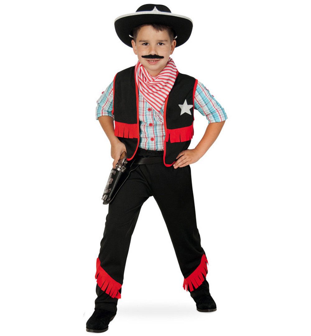 Fries Cowboy-Kostüm Kinder Cowboy Kostüm Set Weste Hose Halstuch Gr. 104 - 128 Karneval