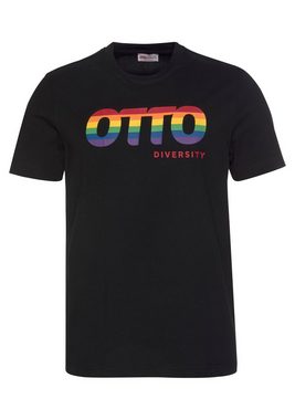 OTTO T-Shirt OTTO Regenbogen Print Diversity GOTS zertifizierte Herstellung