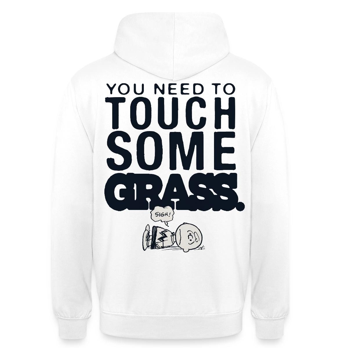 Spreadshirt Hoodie Peanuts Spruch Touch Some Grass Mit Charly Brown Unisex Hoodie (1-tlg)