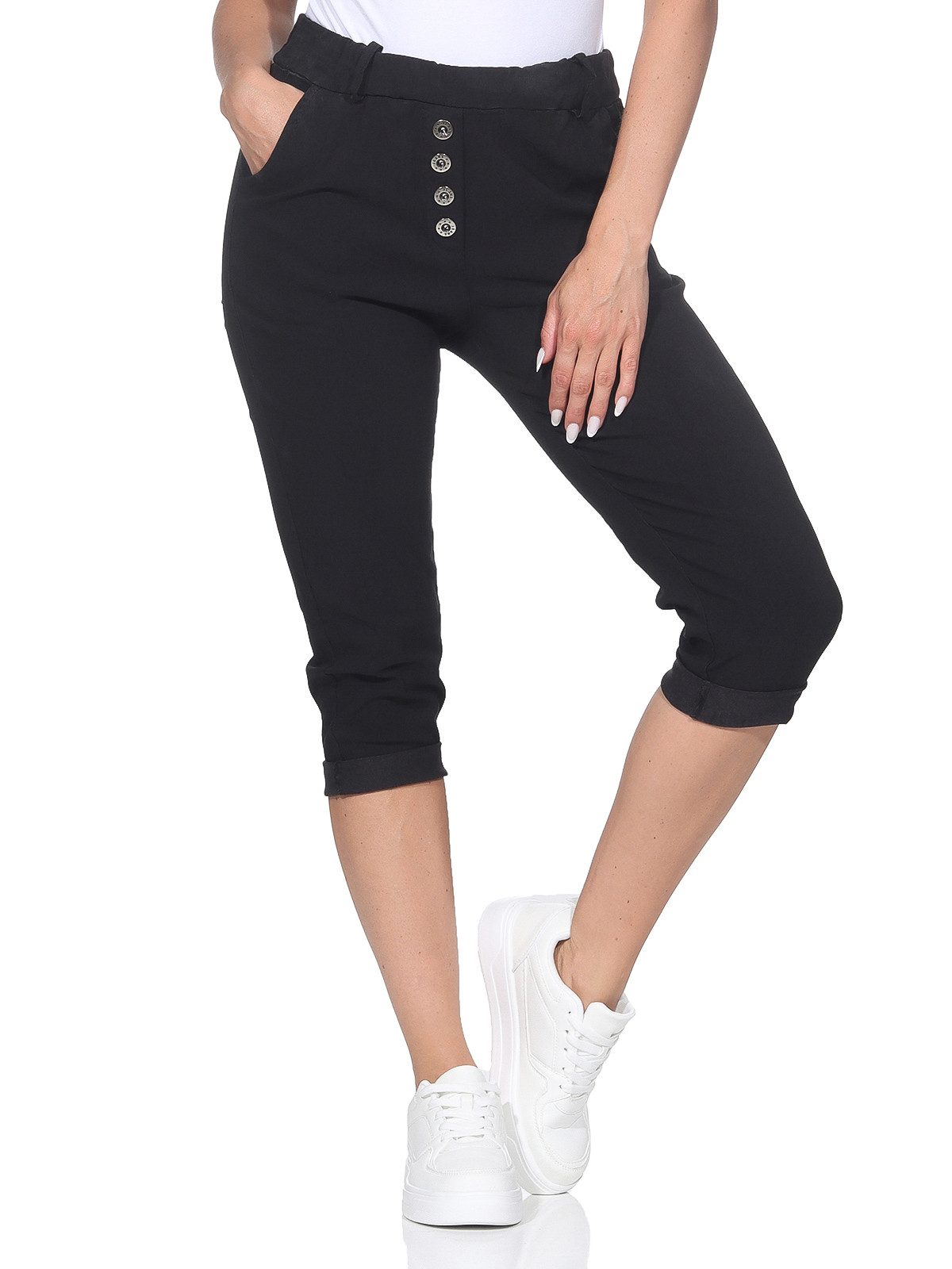 OriginalYou 7/8-Caprijeans Damen Schlupfjeans 7/8 Sommerhose Gummizug günstig online kaufen