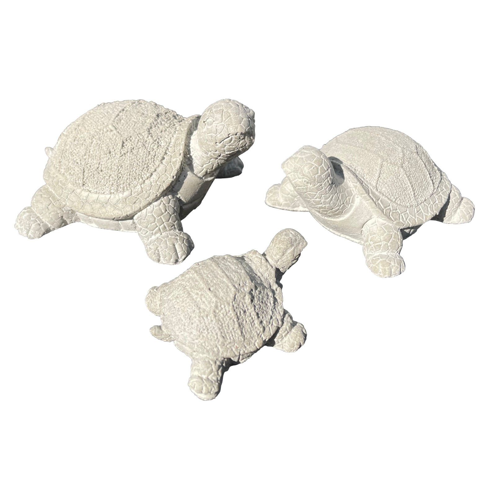 ZGM Gartenfigur Betonfigur SCHILDKRÖTENFAMILIE, handgefertigte Dekoration für Garte..., handgefertigte Dekoration für Garten und Haus