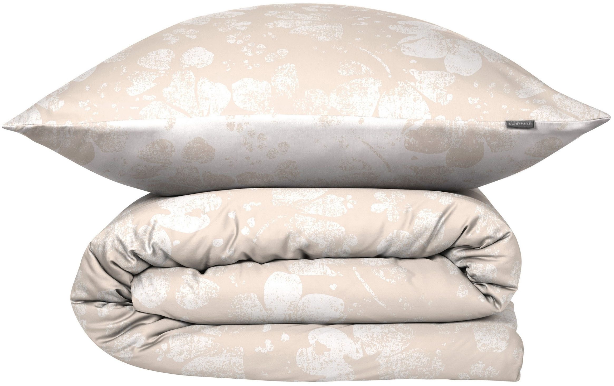 Schiesser Bettwäsche Mona aus elegantem Baumwollsatin mit floralem Design, Satin, 2 teilig, MADE IN GREEN by OEKO-TEX®