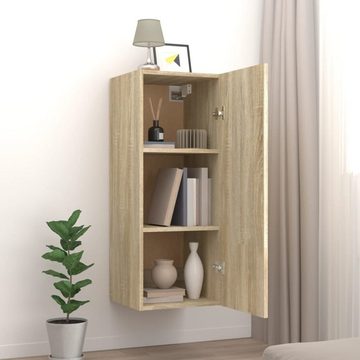 furnicato Wandregal Wandschrank Sonoma-Eiche 34,5x34x90 cm Holzwerkstoff