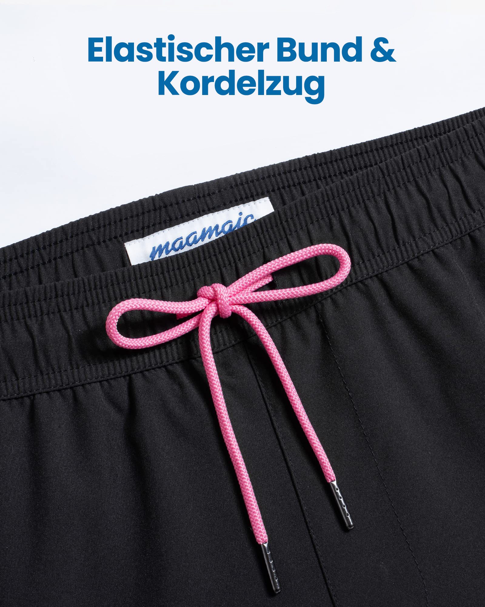 MaaMgic Shorts Herren Stretch kurze Hose Männer Badehose mit Reißverschlusstaschen (1-tlg) – Bild 5 von 5