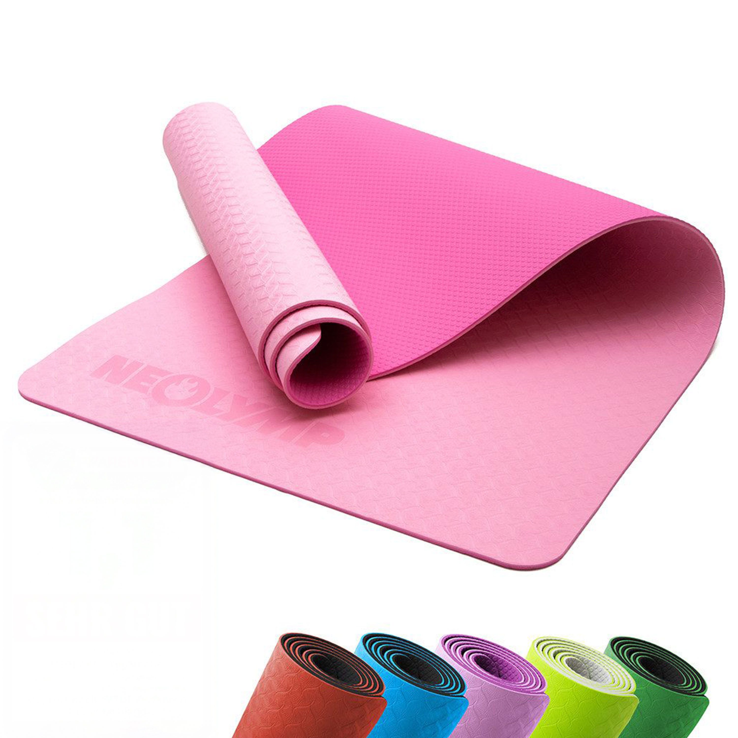 NEOLYMP Yogamatte Sportmatte - Ideal für Yoga, Pilates & Gymnastik - Fitnessmatte (Set, Gymnastikmatte - Workouts In- und Outdoor - E- Book - 6 Farbvarianten), Trainingsmatte - Rutschfeste Oberfläche - Komfort -Gelenkunterstützung
