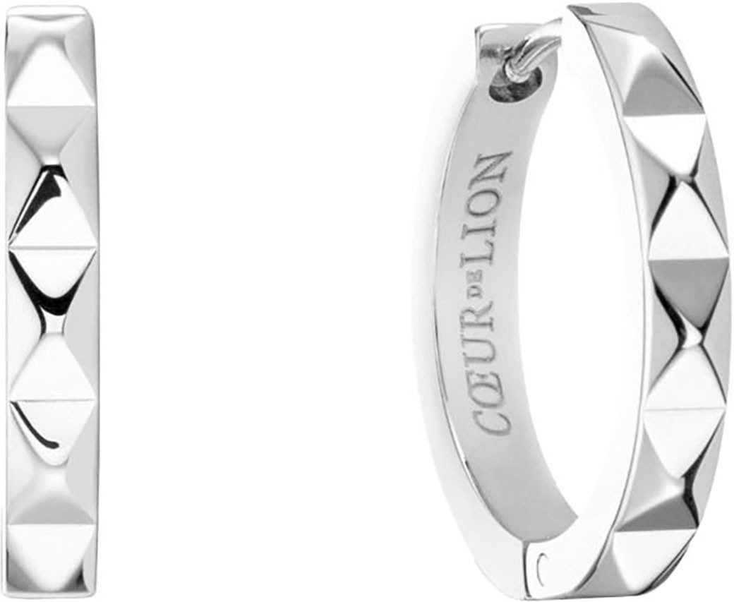 COEUR DE LION Paar Creolen Schmuck Geschenk Edelstahl Spikes Würfelkette