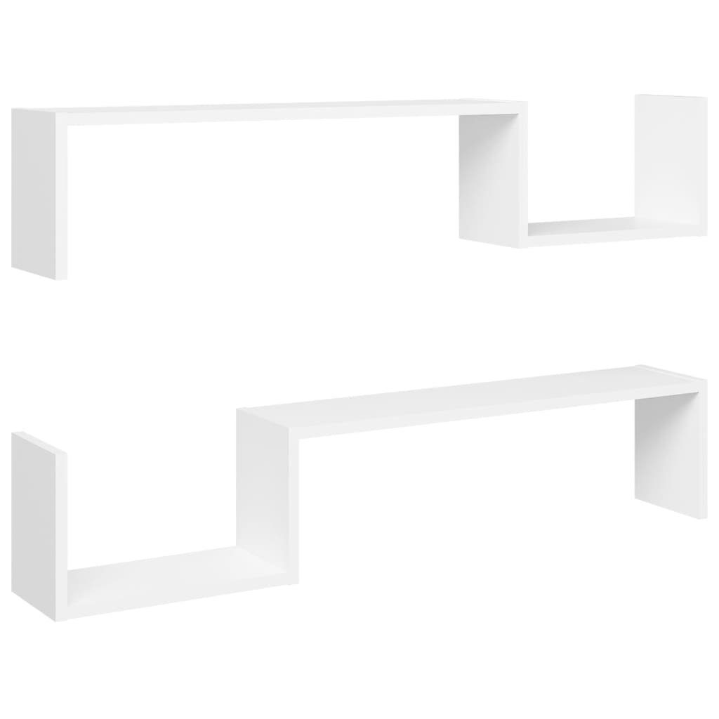 furnicato Wandregal Wandregale 2 Stk. Weiß günstig online kaufen