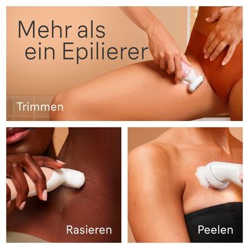 Braun Epilierer Silk-épil Flex 9 9-360, mit Rasier-, Trimmer- & Peelingaufsatz, Mini-Rasierer für das Gesicht