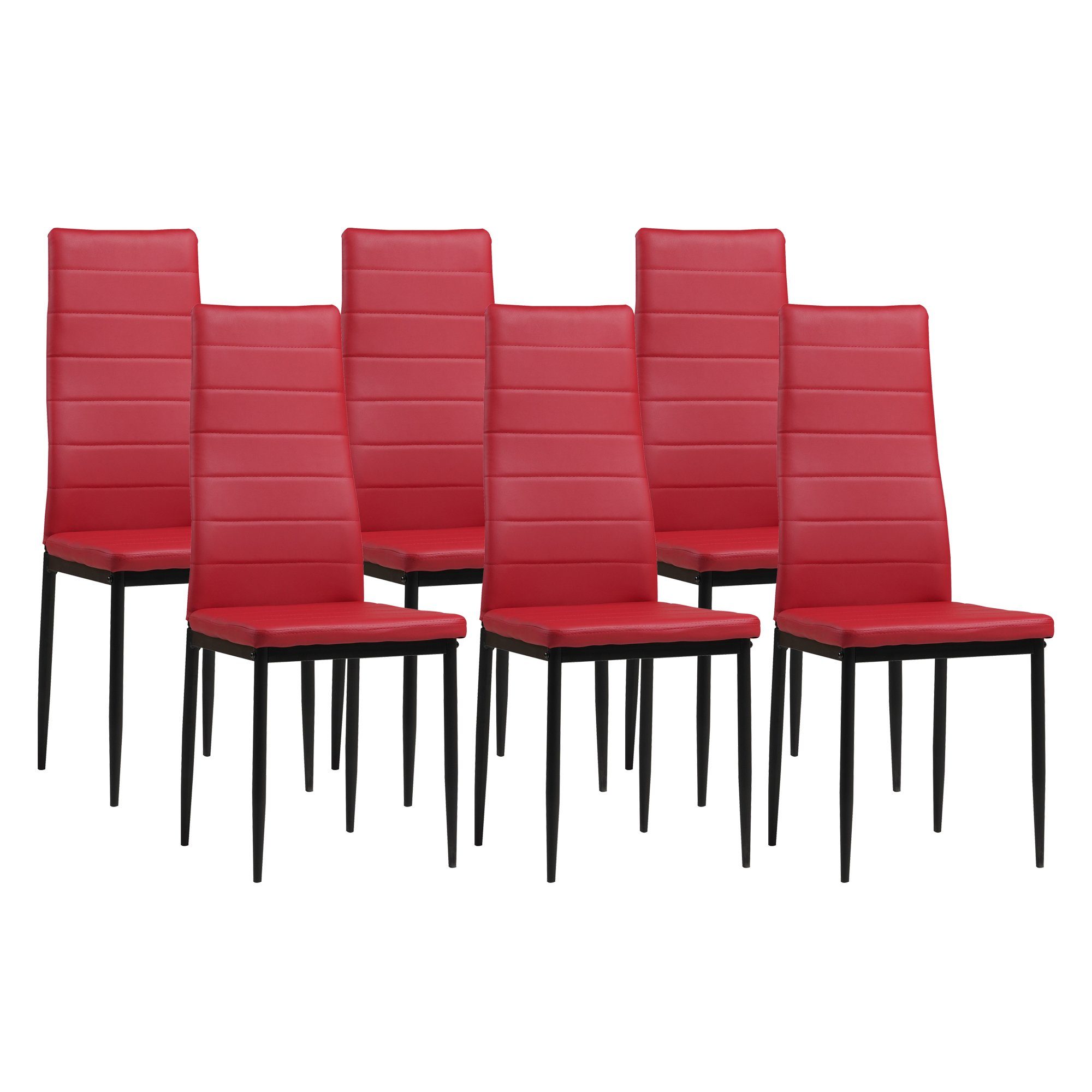 Albatros International Esszimmerstuhl Esszimmerstühle MILANO 6er Set rot Ku günstig online kaufen