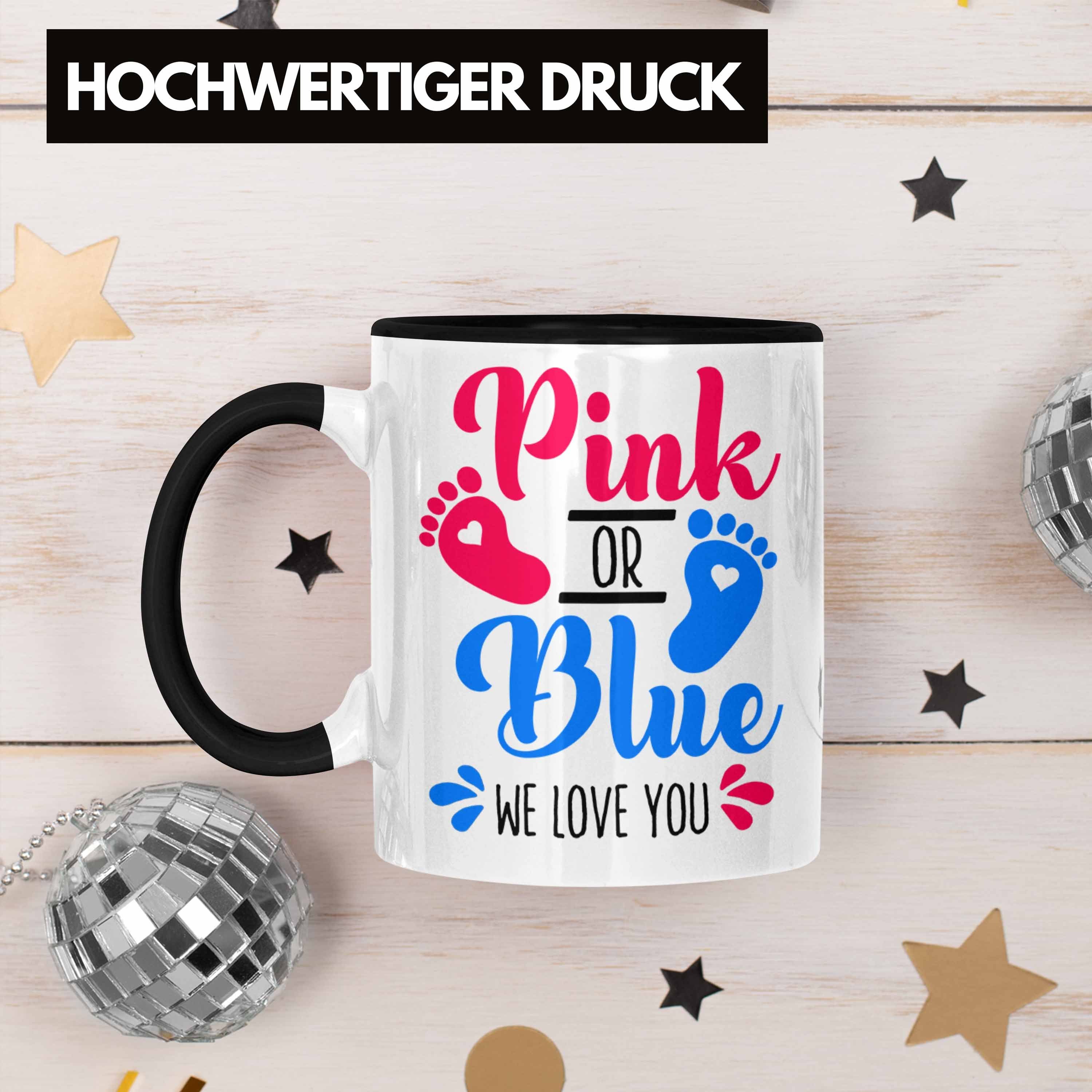Blue You Tasse Überraschun Pink Geschenk Baby Tasse Reveal Gender Trendation Love We Schwarz Or