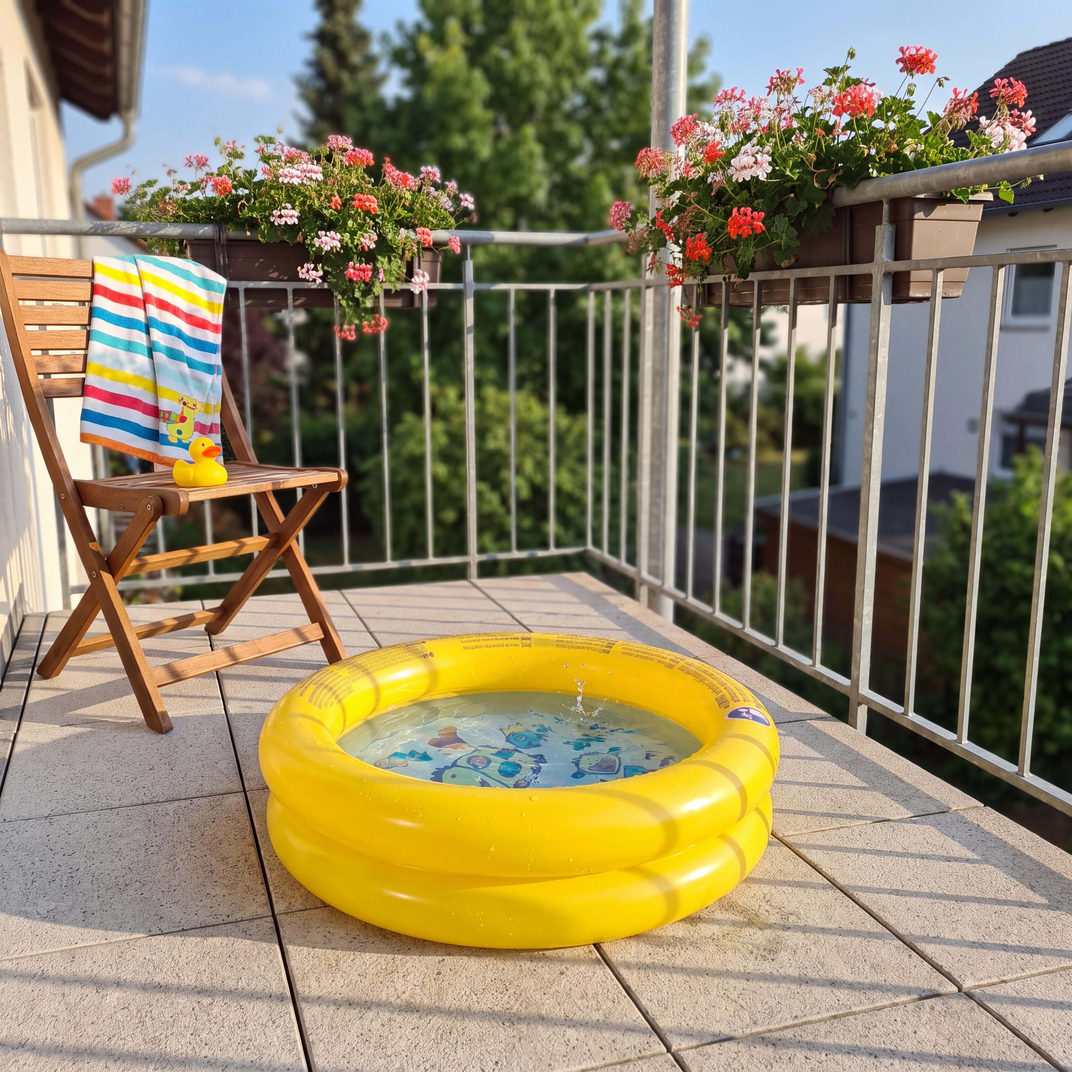 SunClub Planschbecken Kinderpool 61x12,5 cm, (Einzelpack, 1-tlg., aufblasbares Kinderbecken), Baby Planschbecken mit Tiermotiv – Bild 5 von 5