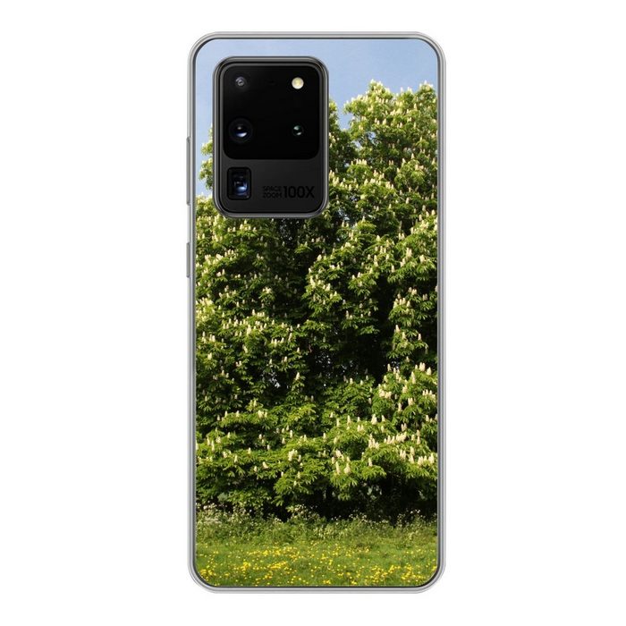 MuchoWow Handyhülle Ein Kastanienbaum im Frühling in England Phone Case Handyhülle Samsung Galaxy S20 Ultra Silikon Schutzhülle