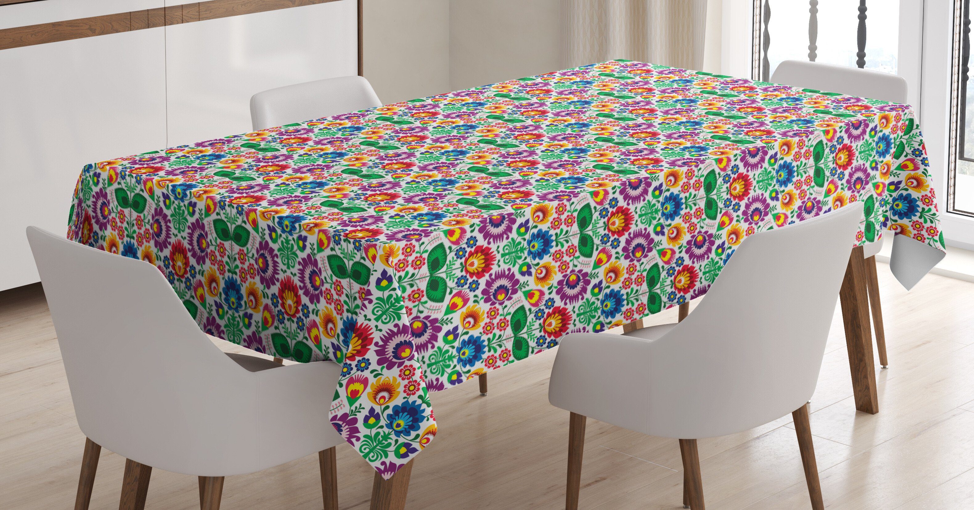 Abakuhaus Tischdecke Außen den Klare Waschbar Farben, Bereich geeignet Farbfest Flora traditionell Polnisch Für