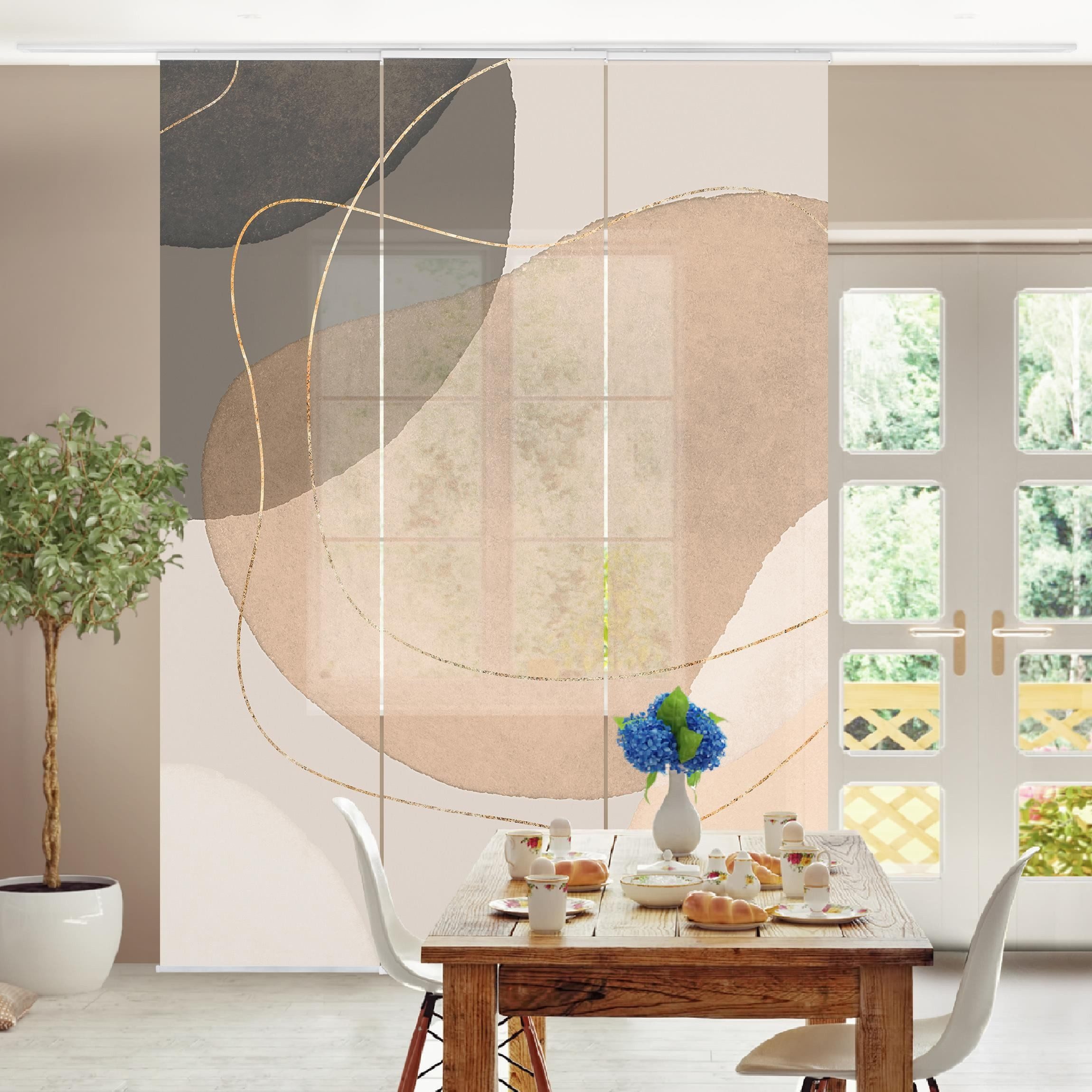 Bilderdepot24 Schiebegardine Flächenvorhang blickdicht Verspielte Impressio günstig online kaufen