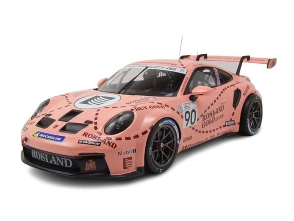 ixo Models Modellauto Porsche 911 GT3 Cup #90 Brands Hatch 2023 Malin, Maßstab 1:18
