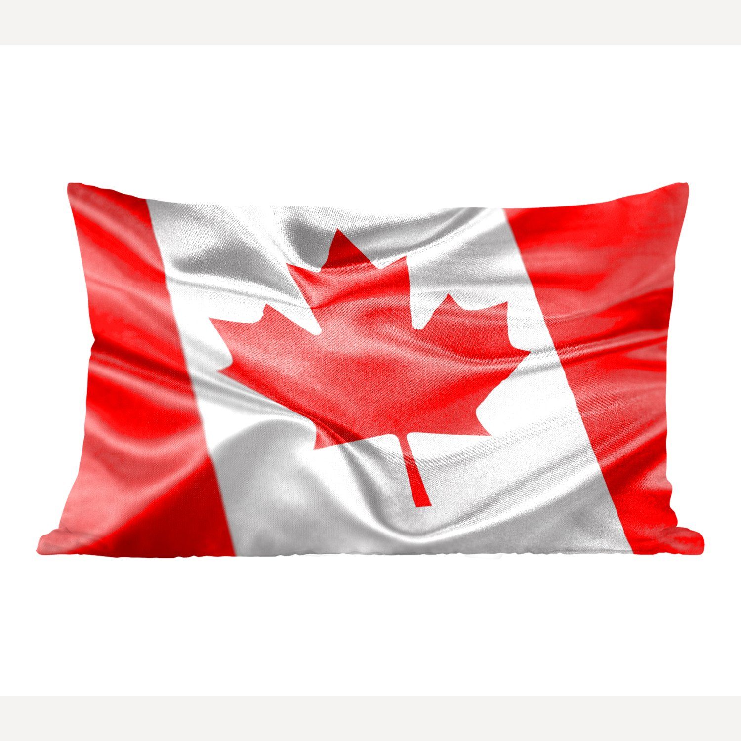 MuchoWow Dekokissen Nahaufnahme der Flagge von Kanada, Wohzimmer Dekoration, Zierkissen, Dekokissen mit Füllung, Schlafzimmer
