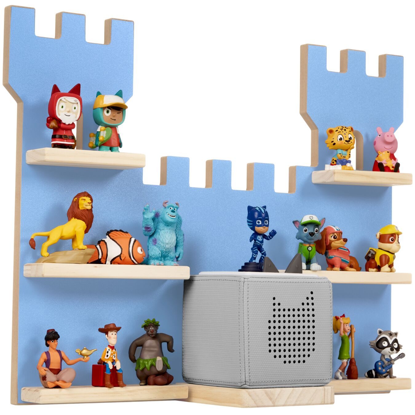 tectake Wandregal Hängeregal MyLittleStory Fortress für bis zu 16 Tonies, Set 1-tlg., für bis zu 16 Tonies