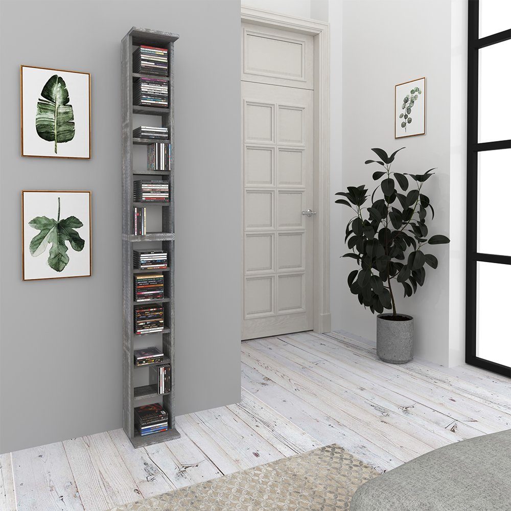 Vicco CD-Regal, Beton/Beton, 21 x 183.6 cm Groß, 1-tlg.