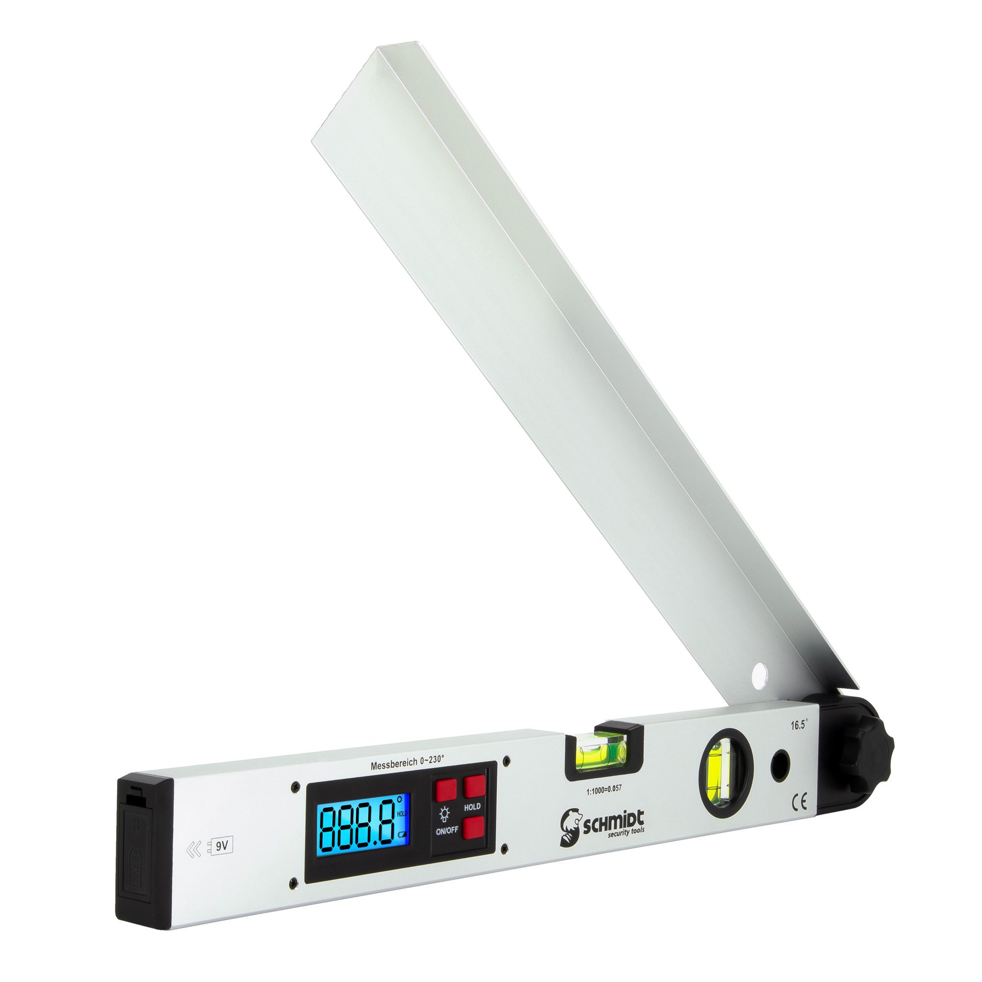 SCHMIDT security tools Winkelmesser Winkelmesser Wasserwaage LCD Winkel Neigungsmesser
