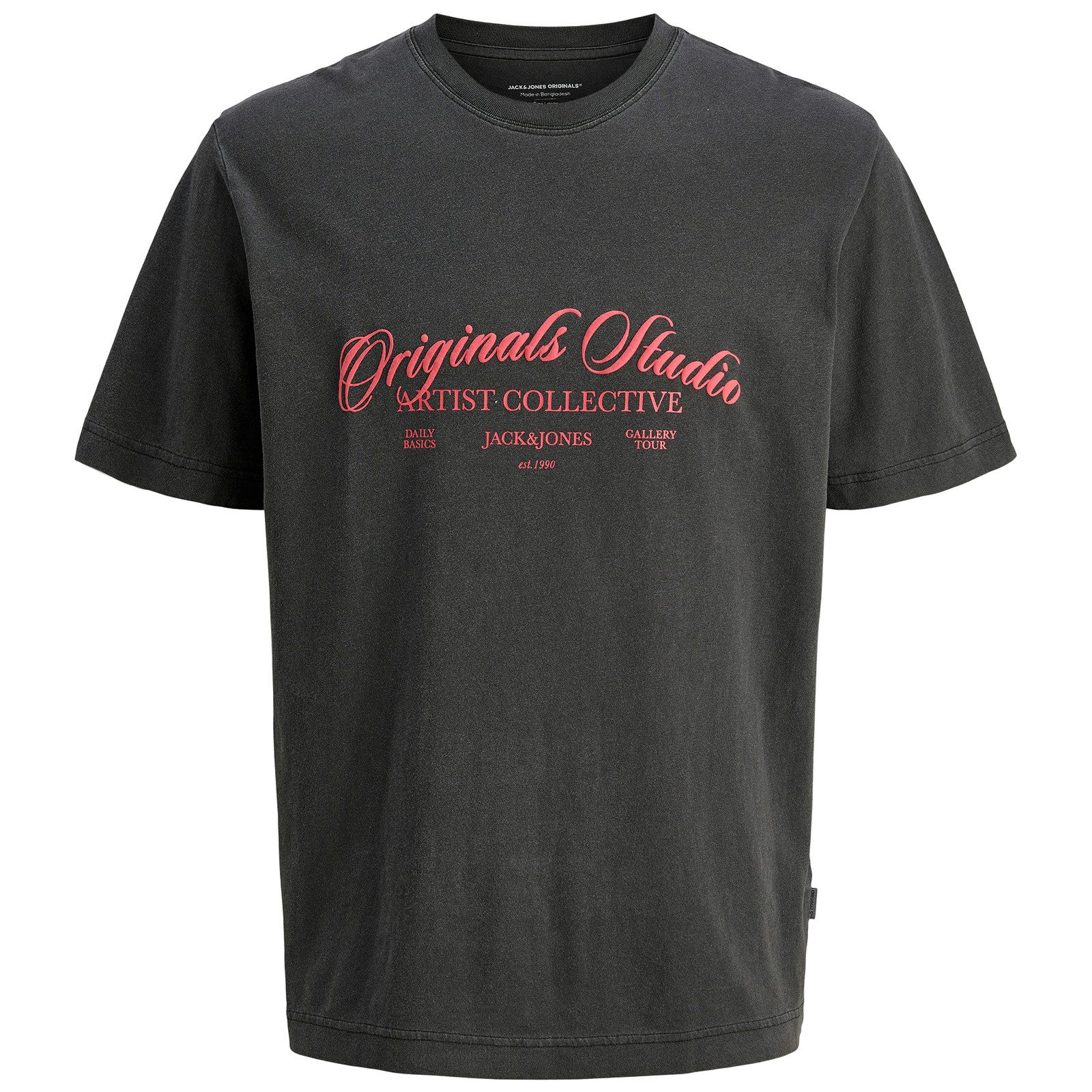 Jack & Jones Rundhalsshirt Jack&Jones T-Shirt schwarz used Übergröße JORINWOOD