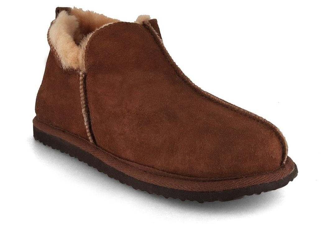 LAMMBOCK Shearlock Lammfell Hausschuhe für Damen Herren, cognac Hausschuh Winterhausschuhe aus Lammfell, temperaturregulierend