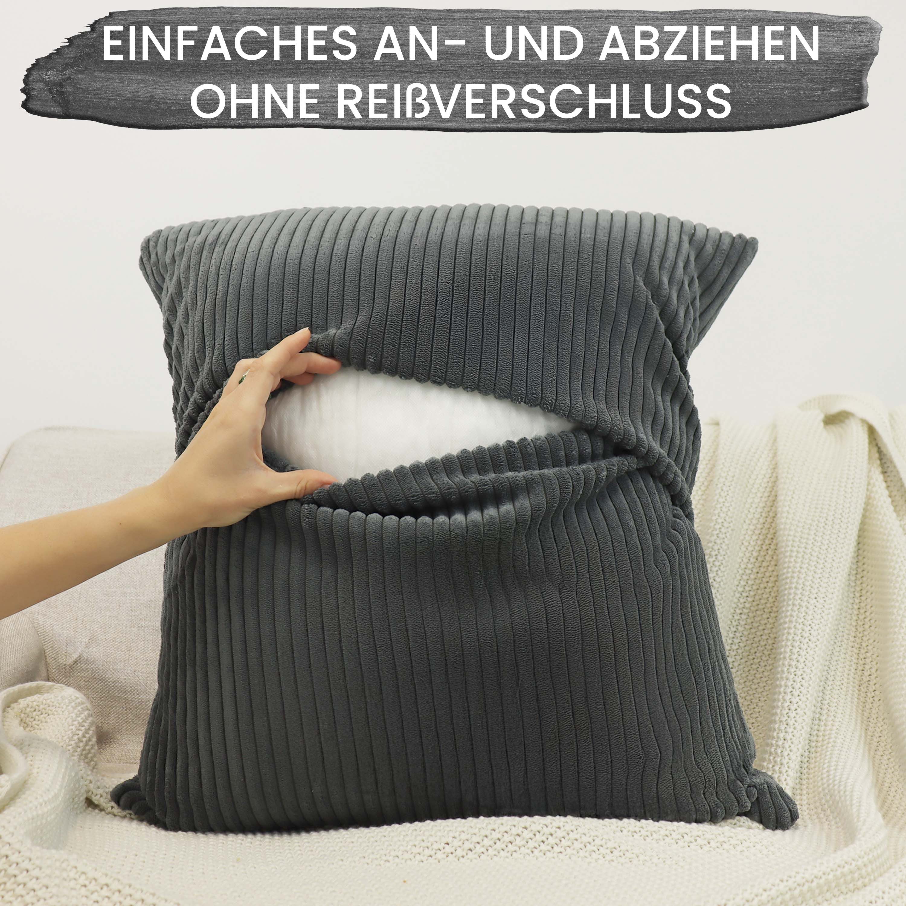 Amilian Dekokissen mit Füllung und Kissenbezug - 2er Set - Kissen, Zierkissen, Sofakissen, (2 Stück), Kopfkissen, Kuschelkissen, Couchkissen mit Kissenfüllung