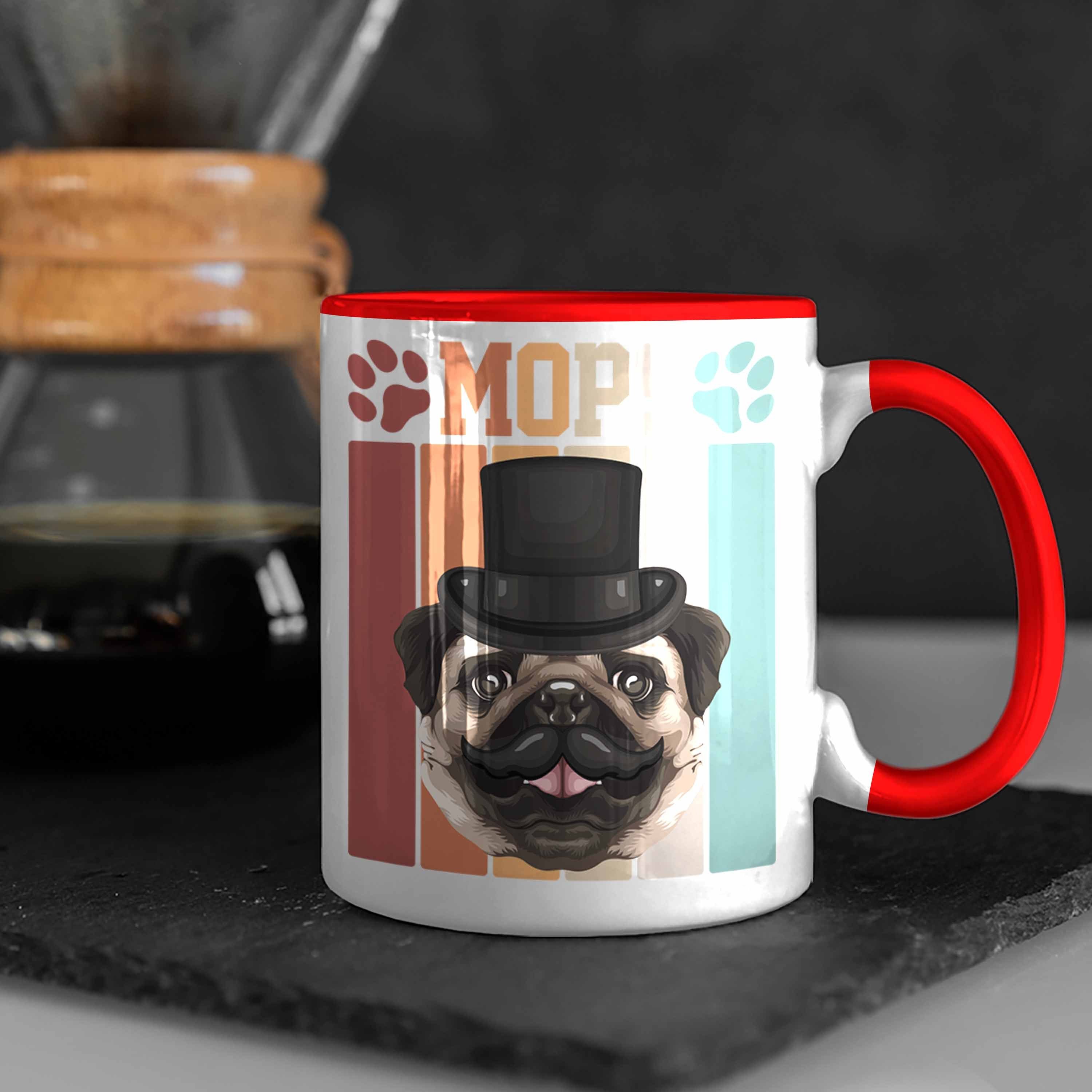 Spruch Geschenkidee Tasse Lustiger Retro Rot Trendation Geschenk Mops Besitzer Tasse Vinatg