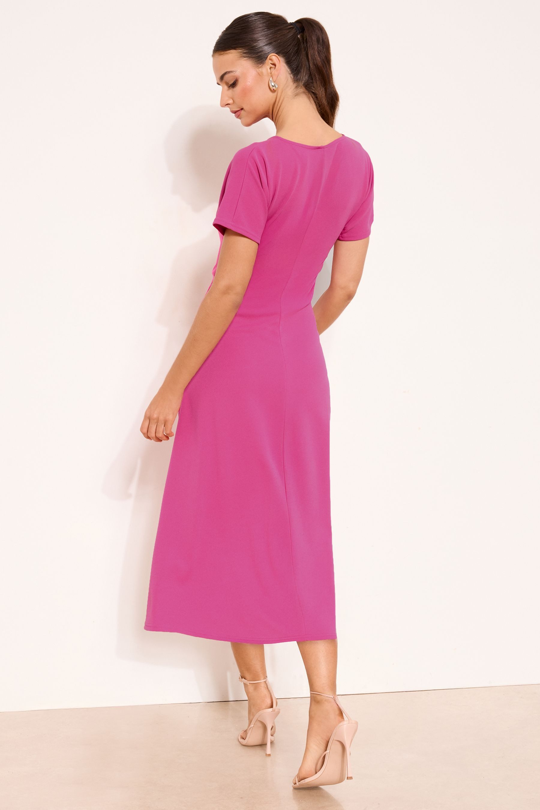 LIPSY Midikleid Lipsy Midikleid mit seitlichem Knoten, Regular (1-tlg)