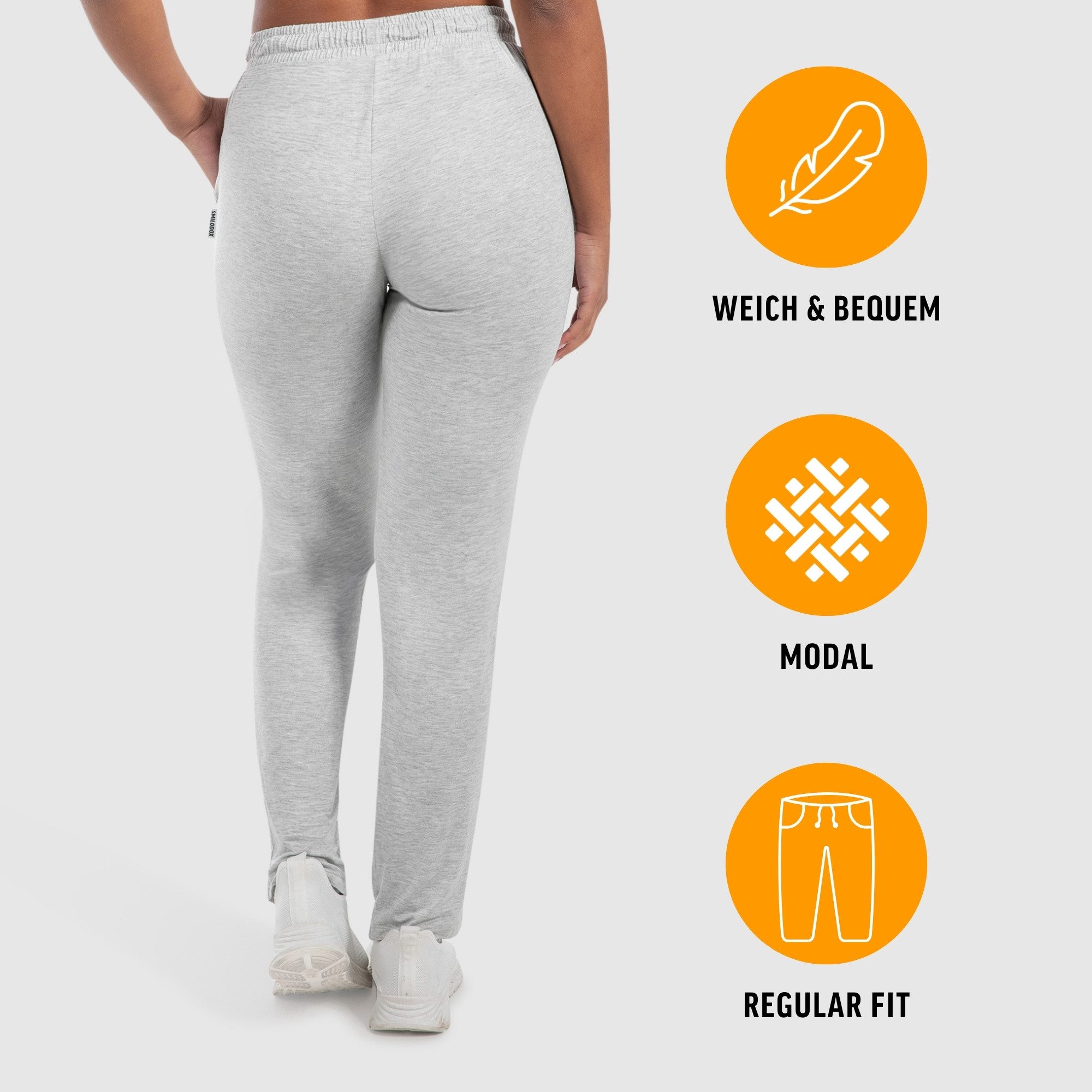 Smilodox Jogginghose Brielle Modal, Lange Hose im Shaped Fit, leichtes Material Sporthose mit Kordelzug & Eingrifftaschen, Sport Freizeit Yoga Pilates