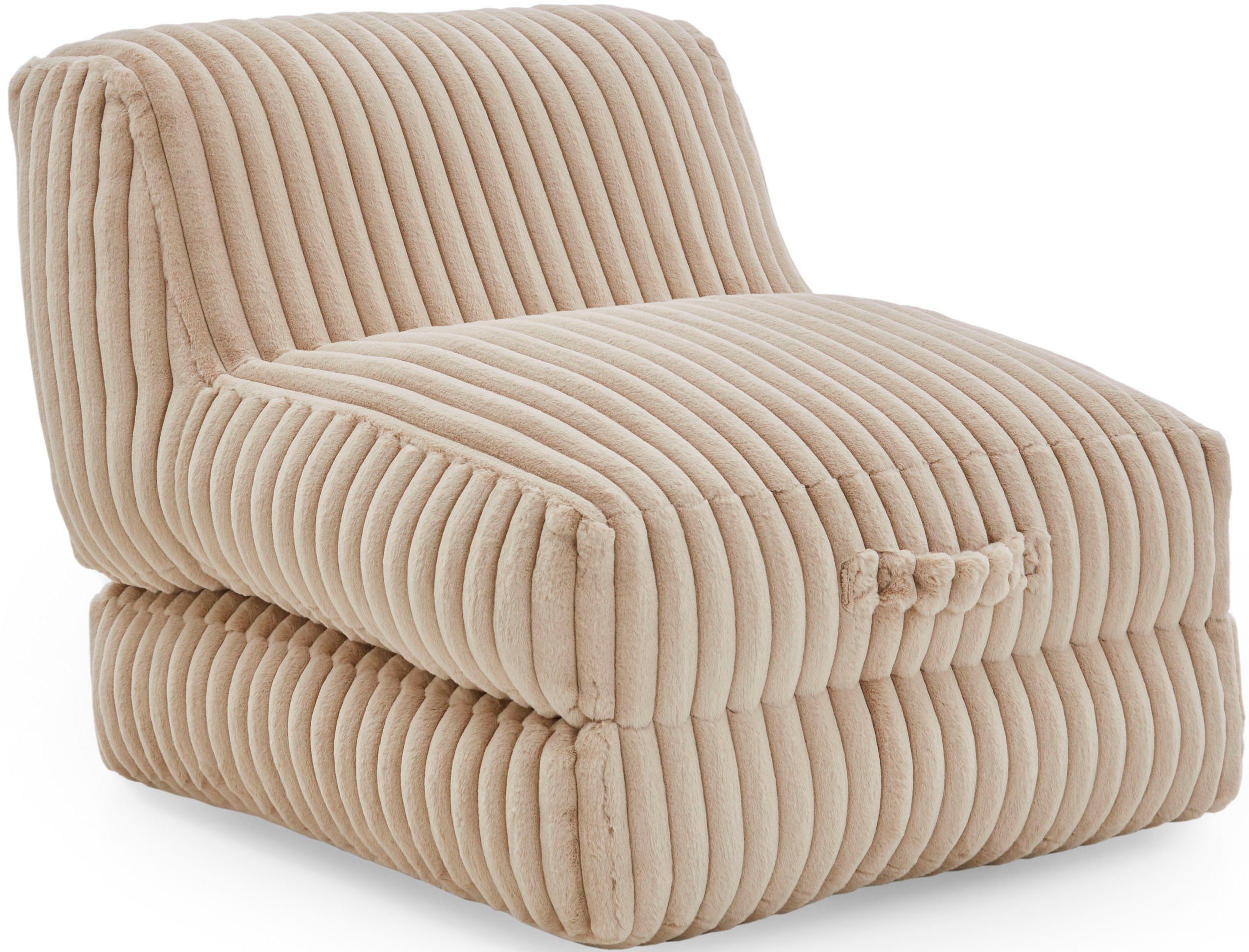 in Schlaffunktion creme Megacord, INOSIGN 2 XXL-Sessel und Pia, Pouf-Funktion Loungesessel Größen,