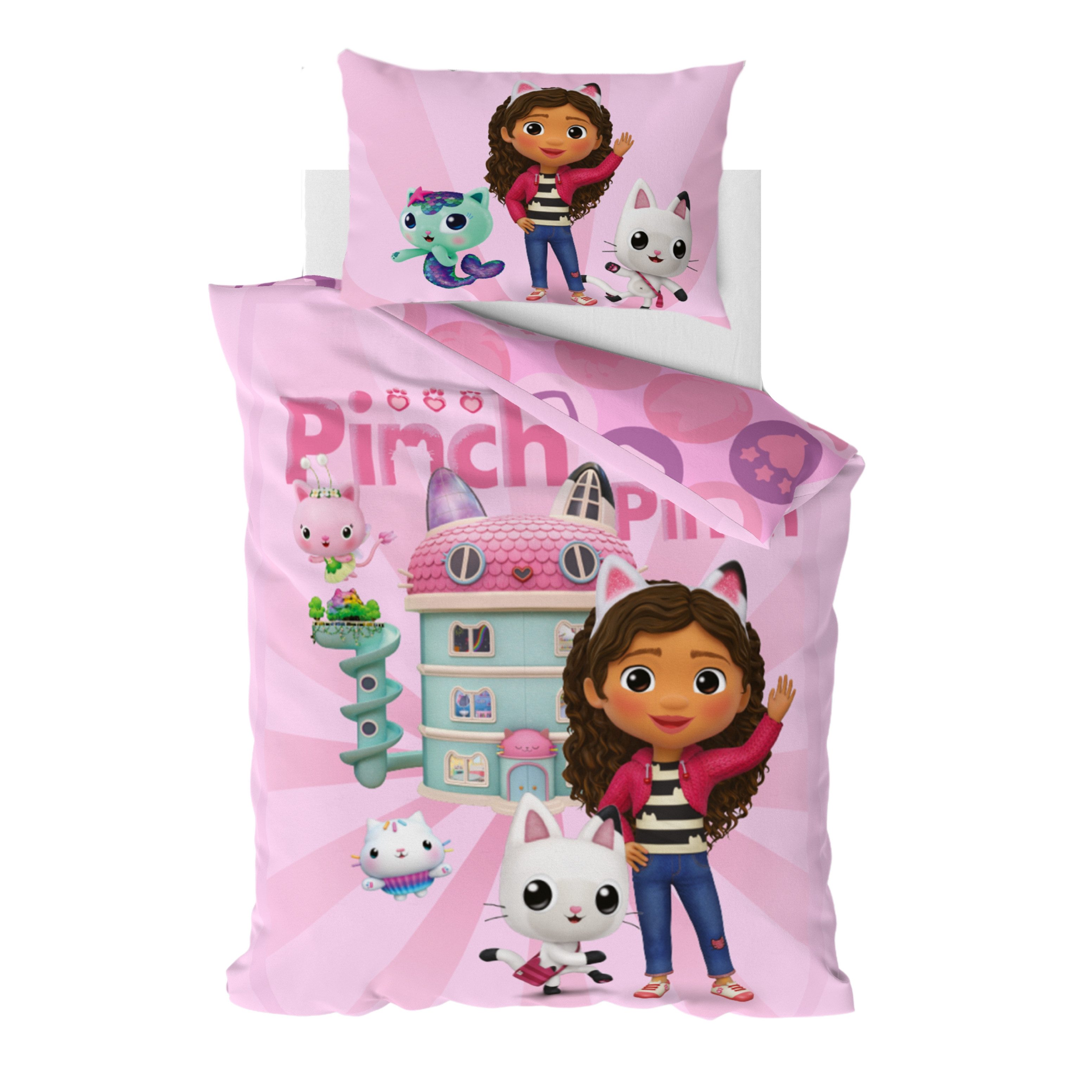 MTOnlinehandel Bettwäsche Gabbys Dollhouse Pinch Pinch 100x135 + 40x60 cm, günstig online kaufen