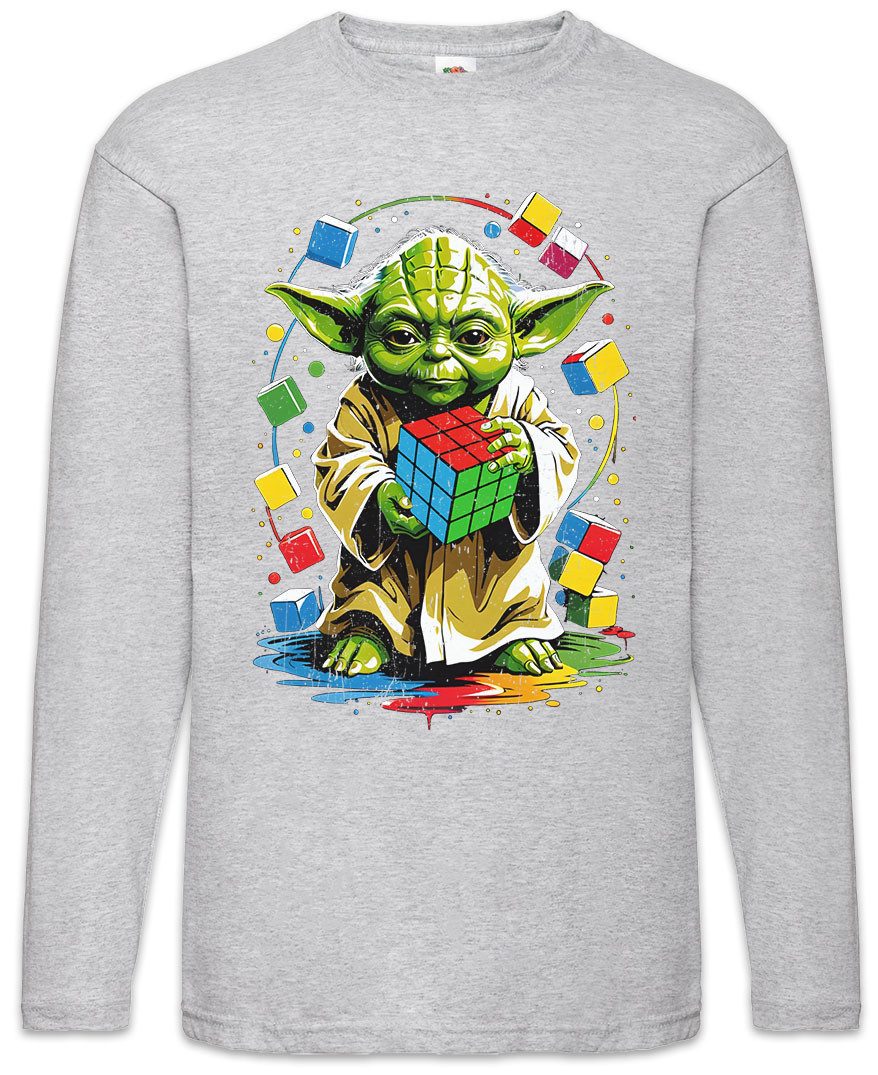 Urban Backwoods Langarmshirt Master Cube Langarm T-Shirt Zauberwürfel Wars Yoda 80s Magic Star (1-tlg) Speed Cubing Jedi Cuber
