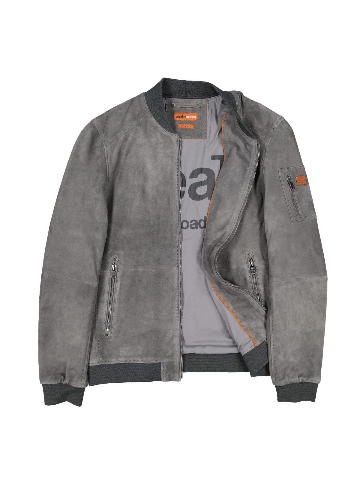 Lederjacke Herren Lederjacke slim fit, Hellgrau