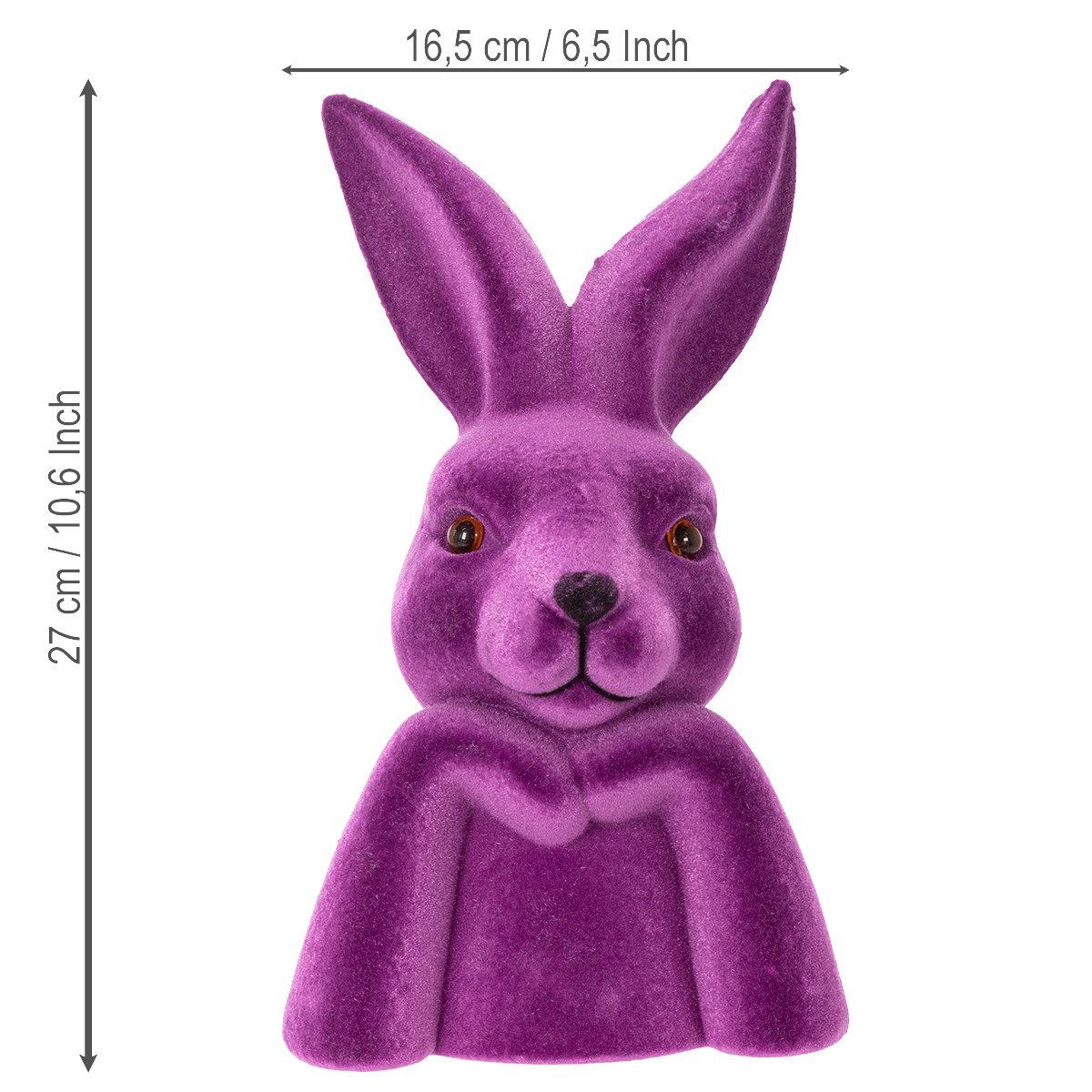 Florists Products Osterhase Dekorative Hasenfigur Denkerpose Beflockt Elegante Osterdeko