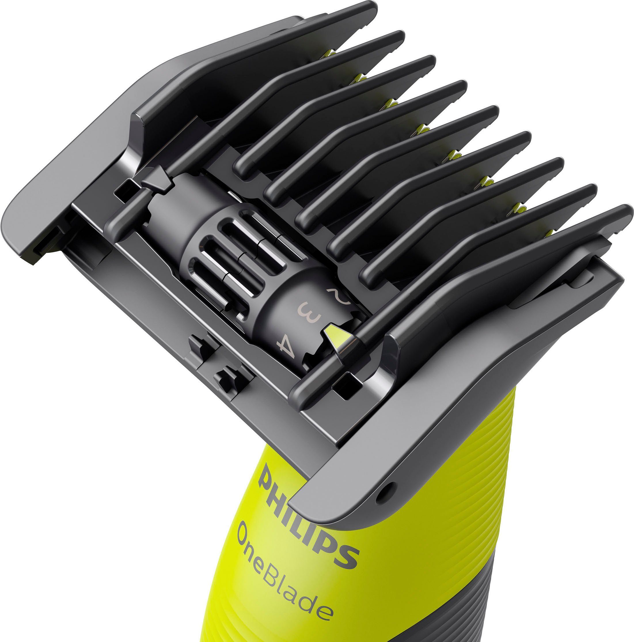 Philips Elektrorasierer OneBlade Face & Body QP4631/65, Aufsätze: 4, 360-Grad-Klinge, inkl. verstellbarem 5-in-1 Kammaufsatz
