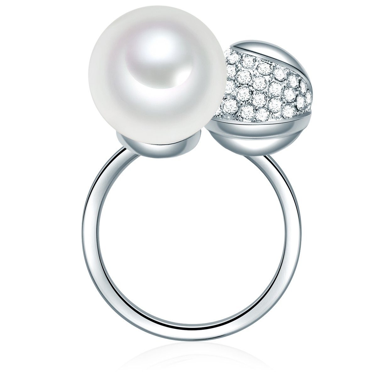 Lulu & Jane Perlenring silber, mit Glas günstig online kaufen