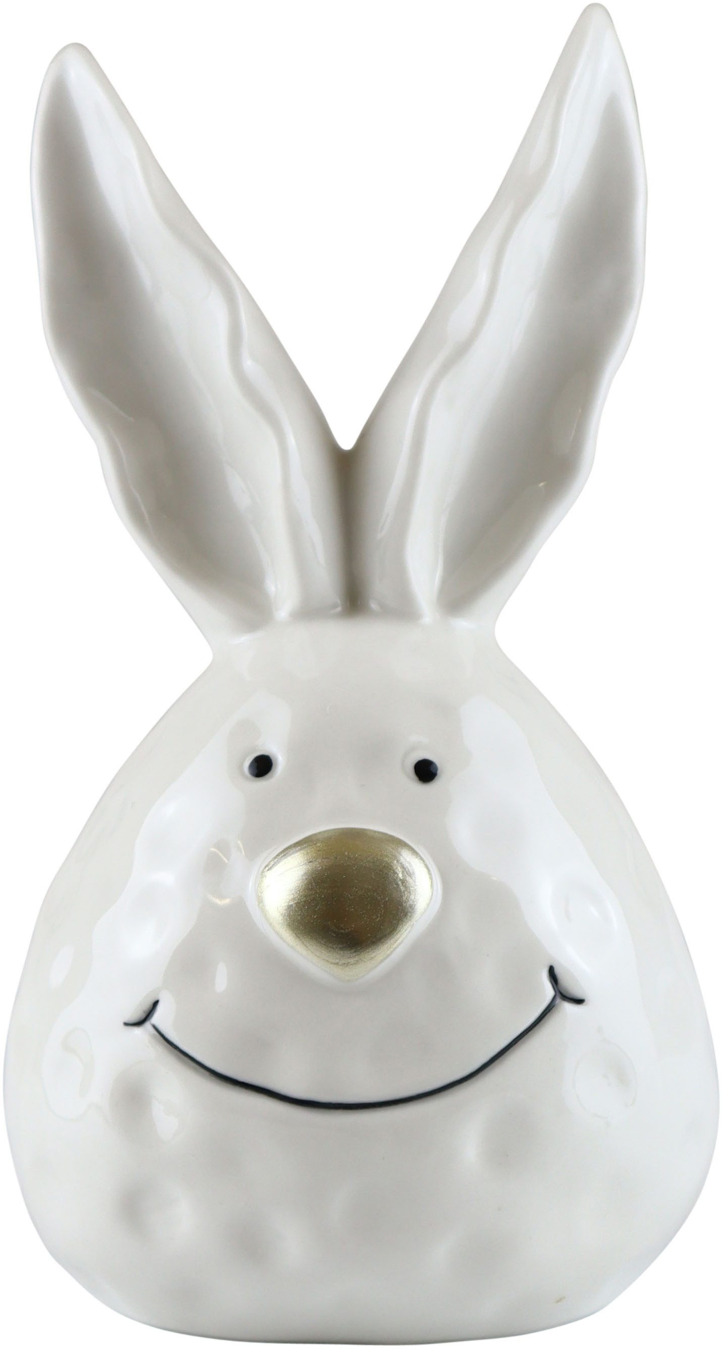 AM Design Dekofigur Hasenkopf aus Keramik, handgefertigte Osterdekoration