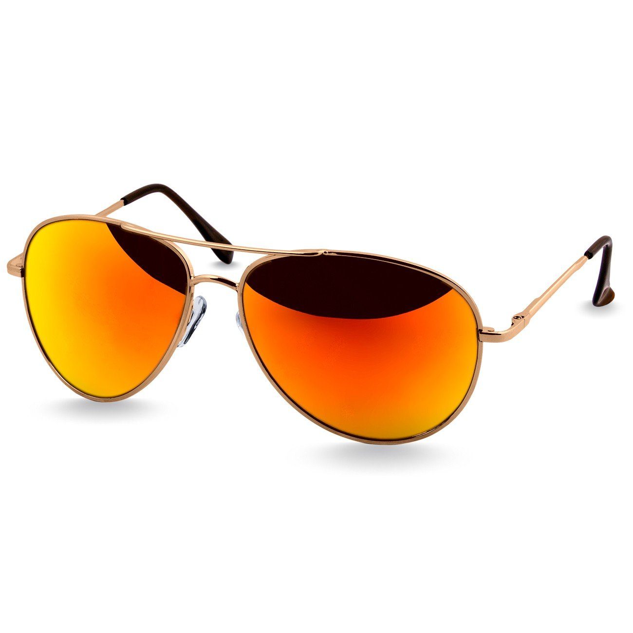 blau klassische schwarz verspiegelt Sonnenbrille Retro / Caspar SG013 Pilotenbrille Unisex
