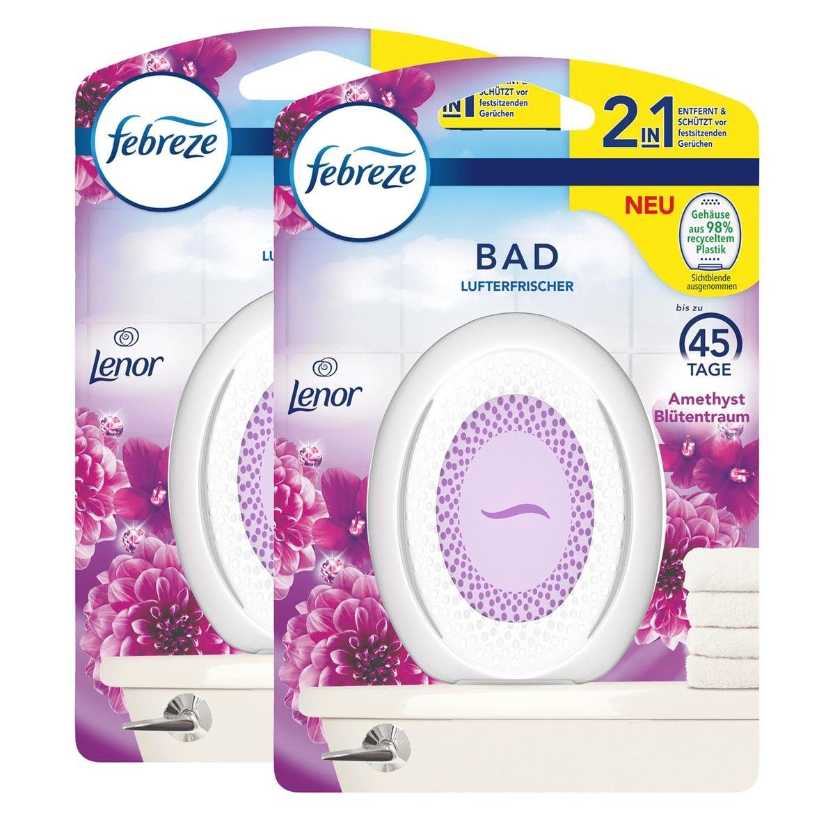 Febreze Raumduft Febreze Bad Lufterfrischer Amethyst Blütentraum - Raumduft (2er Pack)