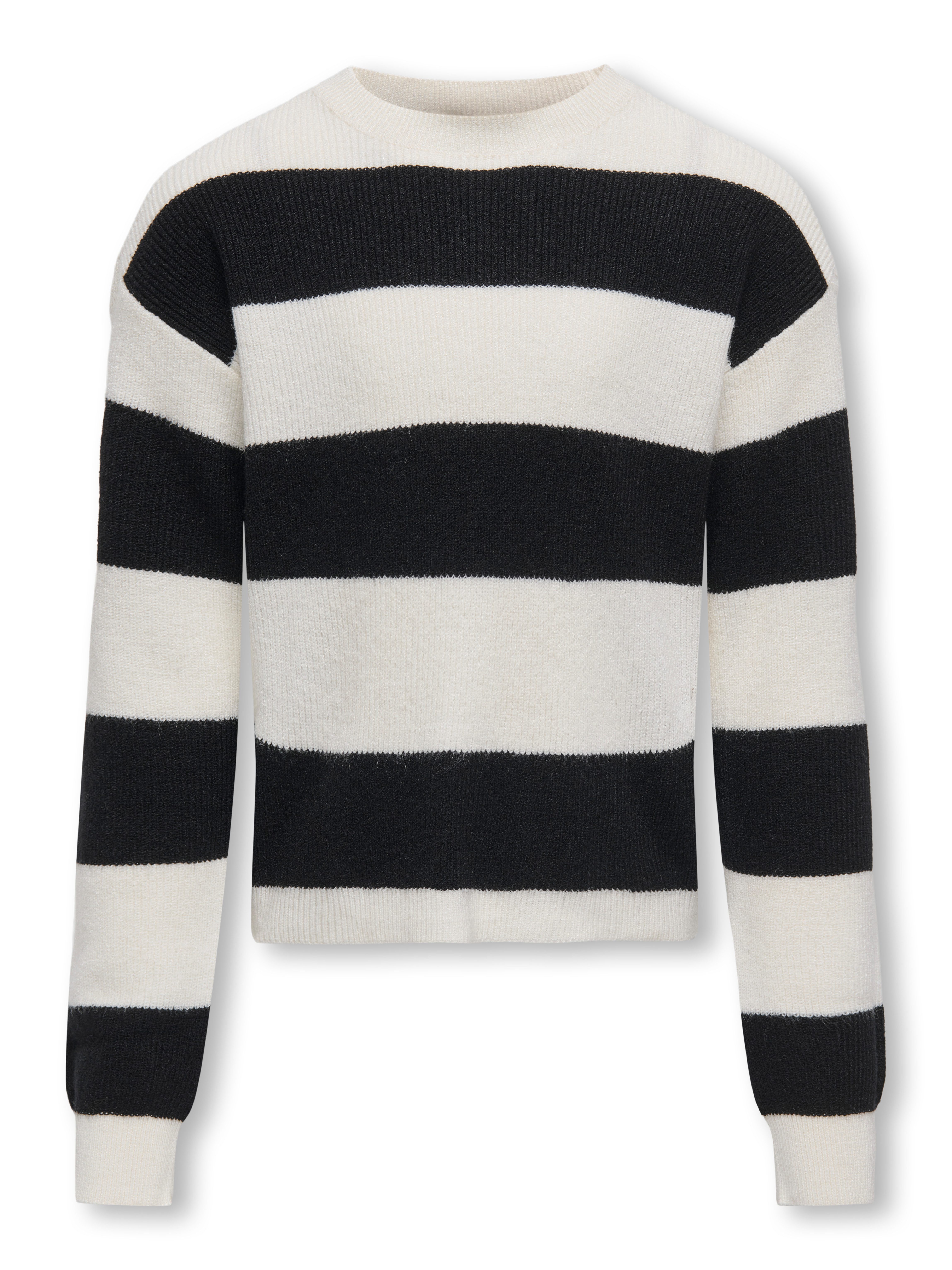 KIDS ONLY Strickpullover KOGFRANCA SHORT L/S STRIPE KNT NOOS Viskosemischung, loose fit