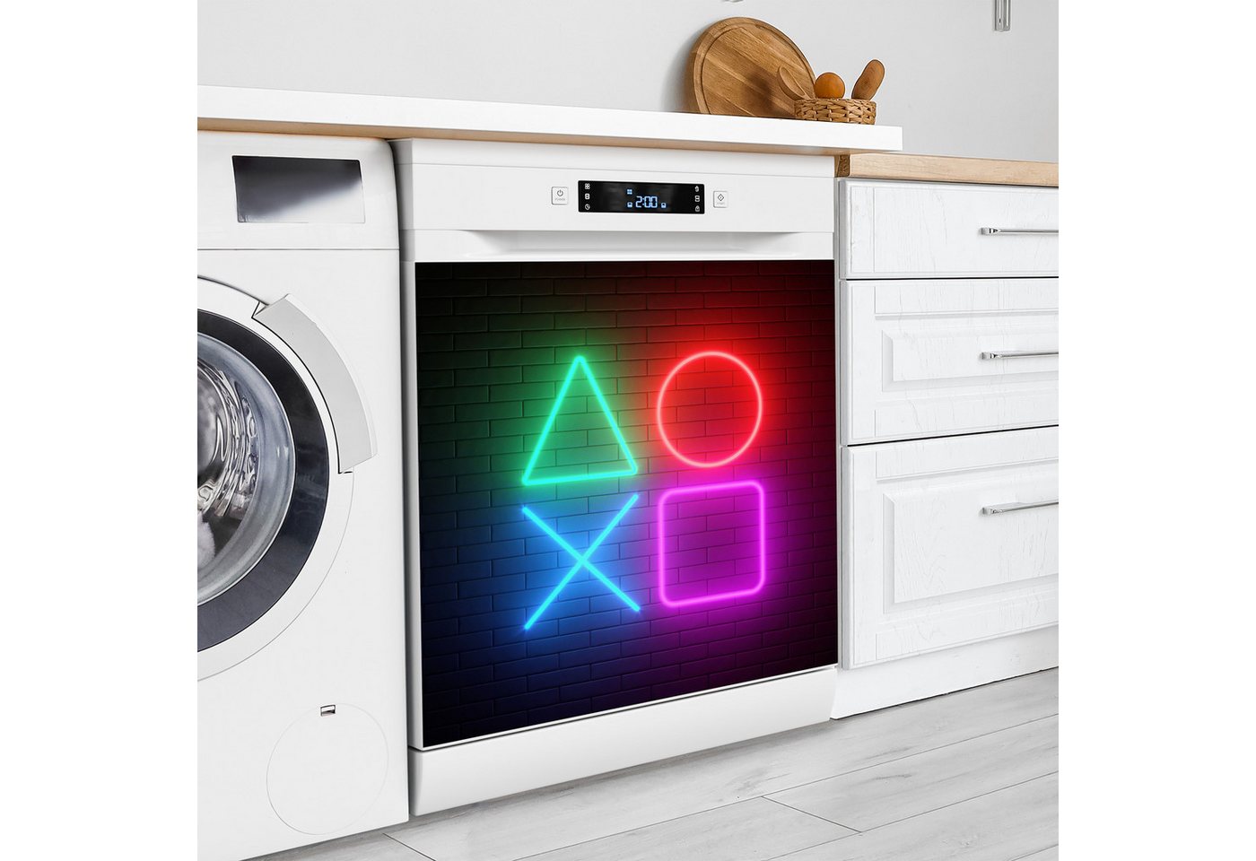Thumbnail - DEQORI Magnetfolie 'Playstation Elemente', Spülmaschine Magnetmatte magnetisch Magnetfolie Folie Schutz