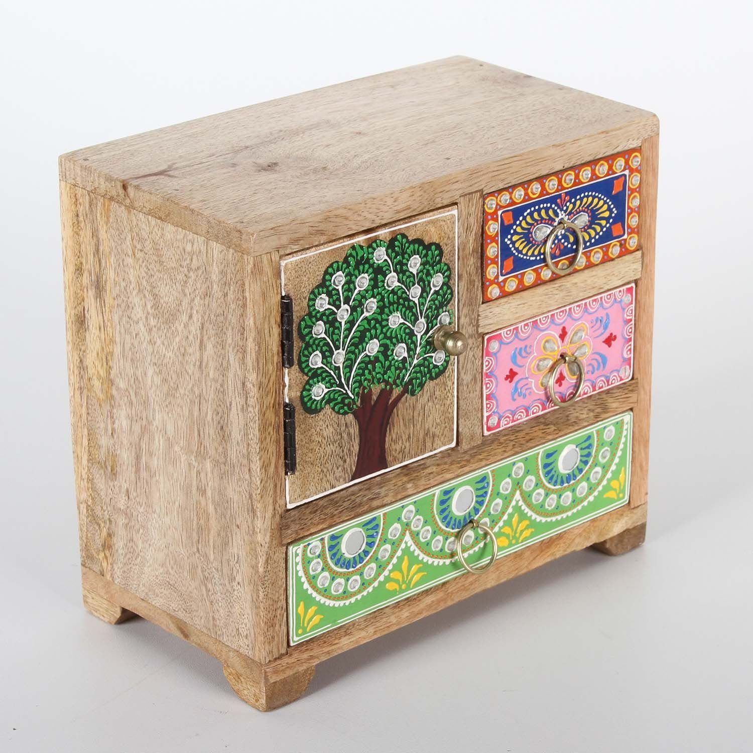Casa Moro Aufbewahrungsbox »Orientalischer Schmuckkasten Mini-Kommode Anima  aus Echtholz handbemalt, RK100«, mit 3 Schubladen und ein türig online  kaufen | OTTO