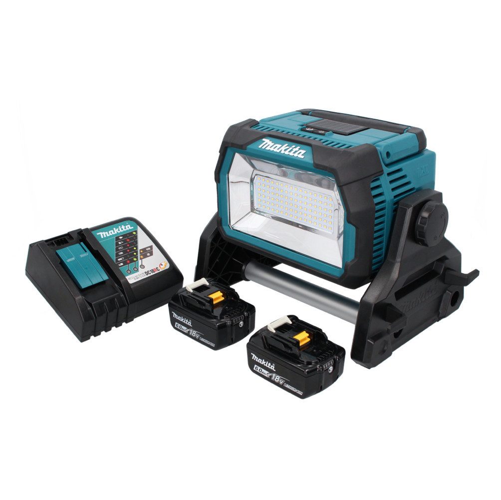 Makita Baustrahler DML 809 RG Akku LED Baustrahler 18 V 10000 lm + 2x Akku 6,0 Ah