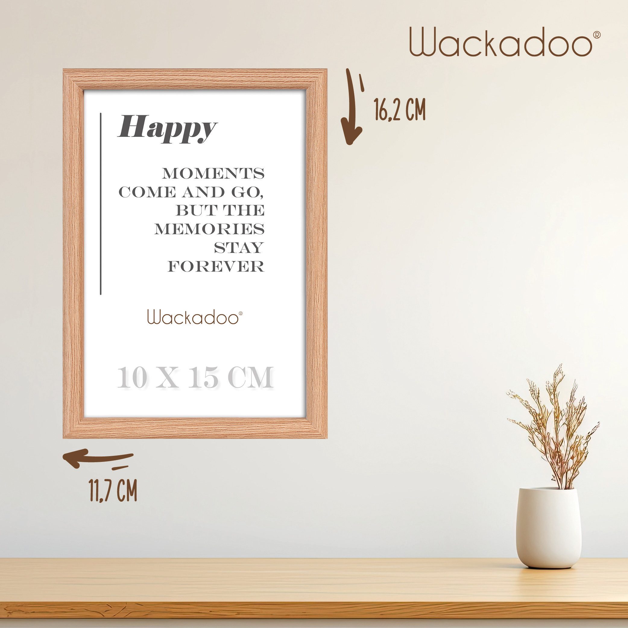 Wackadoo Living Bilderrahmen-Set HAPPY mit Glasscheibe günstig online kaufen