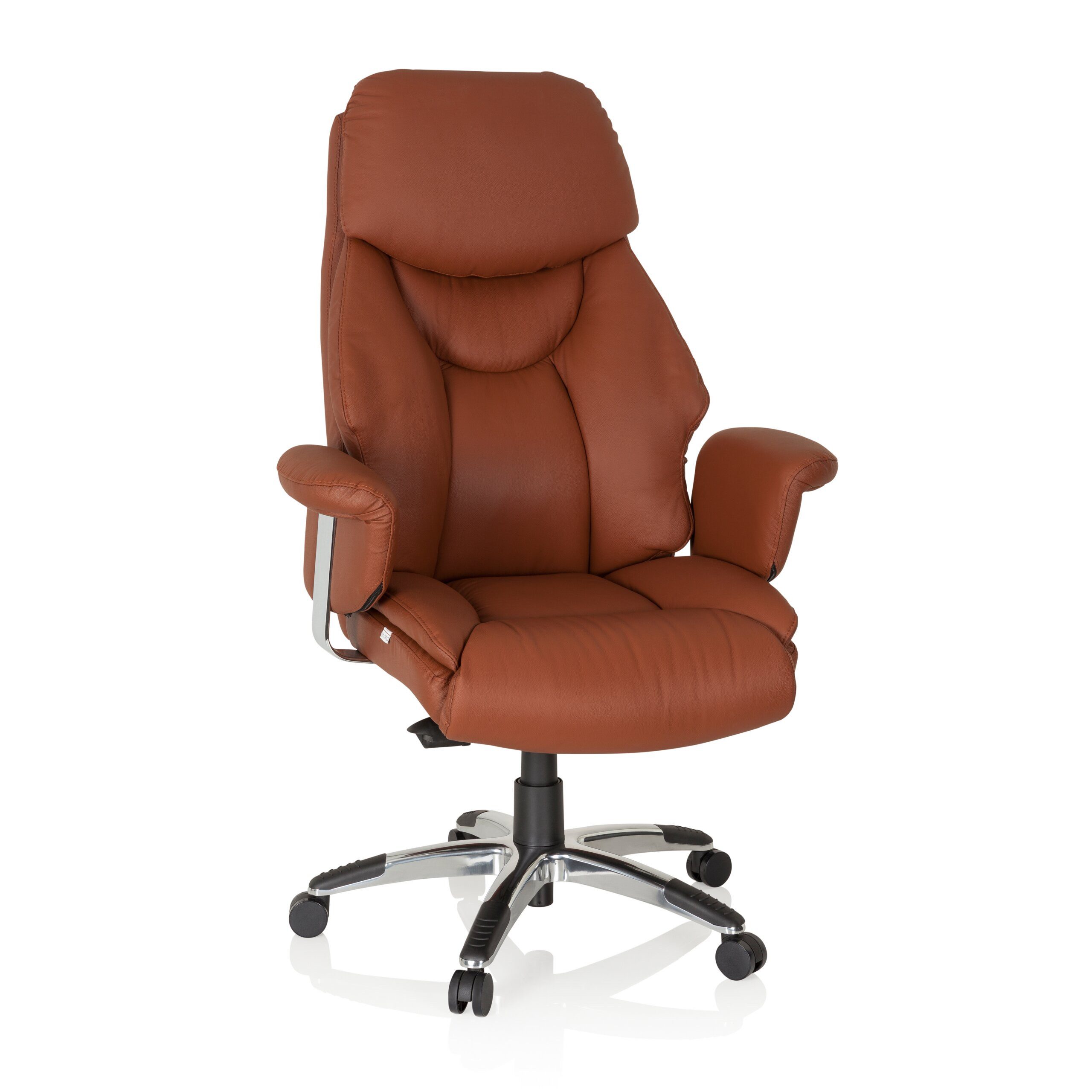 hjh OFFICE Drehstuhl Luxus Chefsessel Prado Leder mit Armlehnen (1 St), Profi Bürostuhl Schreibtischstuhl ergonomisch