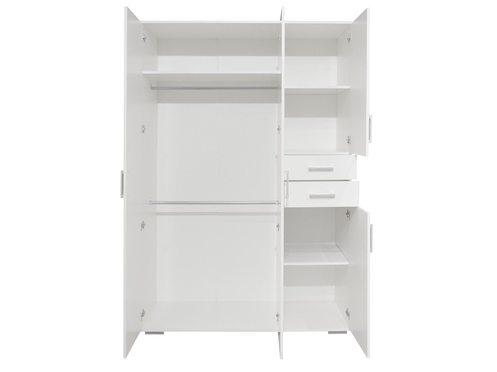 Storado Kleiderschrank STORADO Sienna Kleiderschrank 20062 Der Kleiderschrank STORADO Sienna (132x189x54 cm) in Weiß Mattlack.