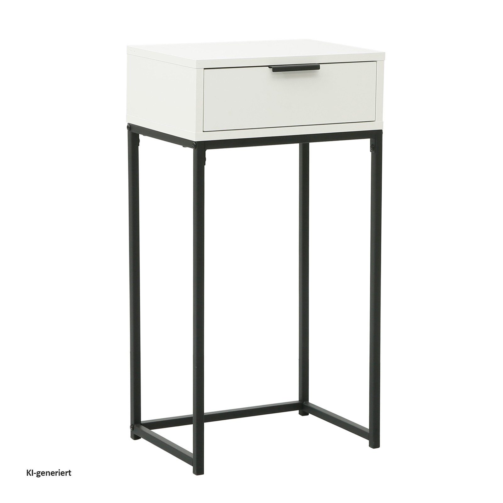 HTI-Living Beistelltisch Konsolentisch Cedrik 40 cm mit Schublade Weiß-Schwarz (Stück, 1-St., 1 Konsolentisch) – Bild 3 von 5